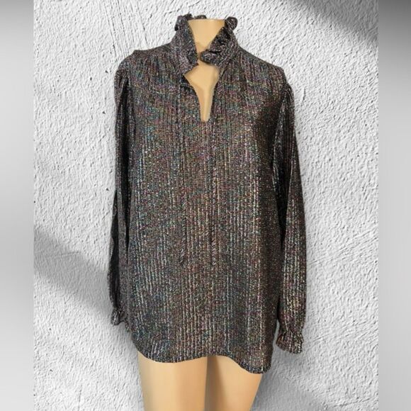 Vintage Lady Caribou Metallic Blouse – Size 38 - Picture 1 of 6